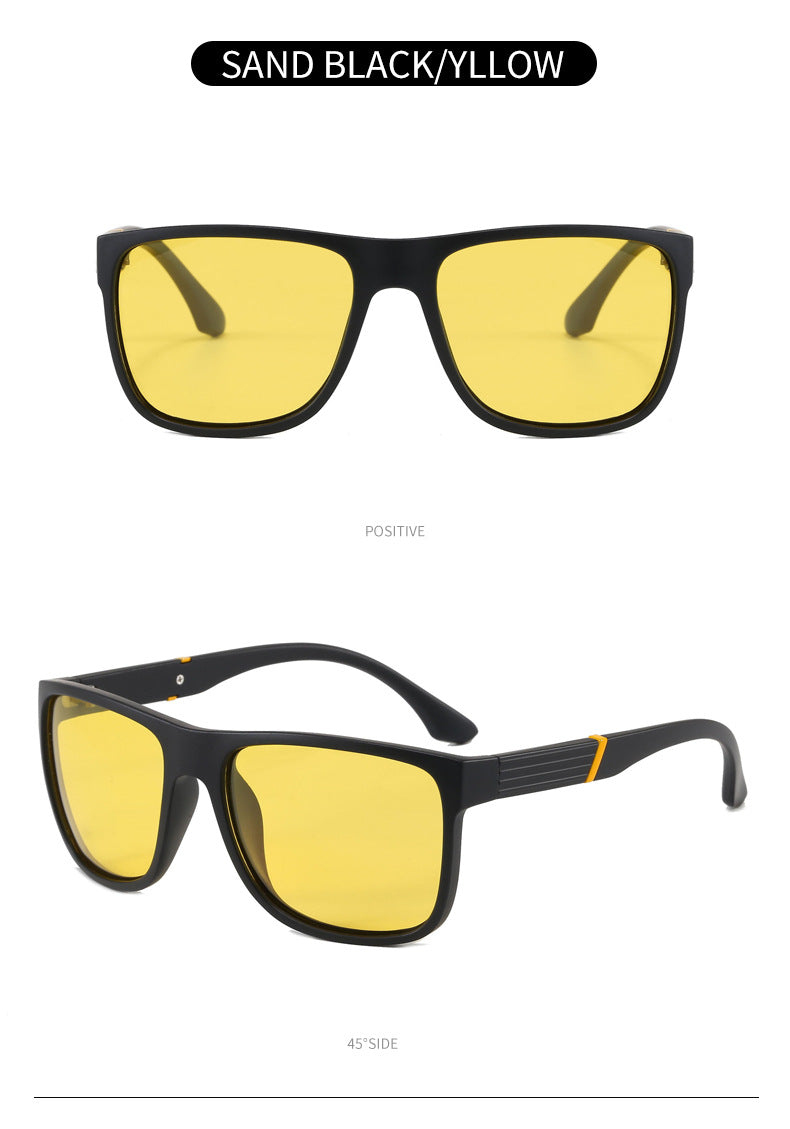 Men's Square Full Frame Sunglasses With Tac Lens Material In Dyed Black, Perfect For Beach Wear