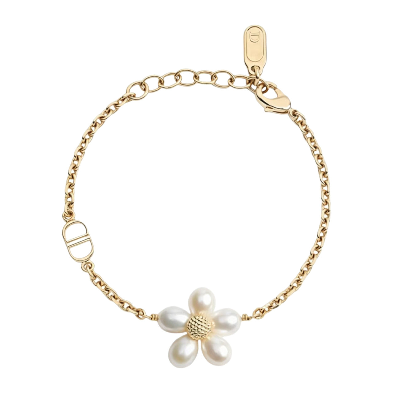 Daisy Sweet Style Bracelet For Women With Copper Slider Chain And Real Gold Plated Finish