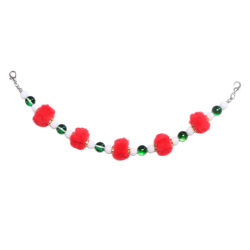 Electroplated Single Ball Plastic Chain Hat Band With Lobster Trigger Clasp Closure, Red, Ideal For DIY Cap