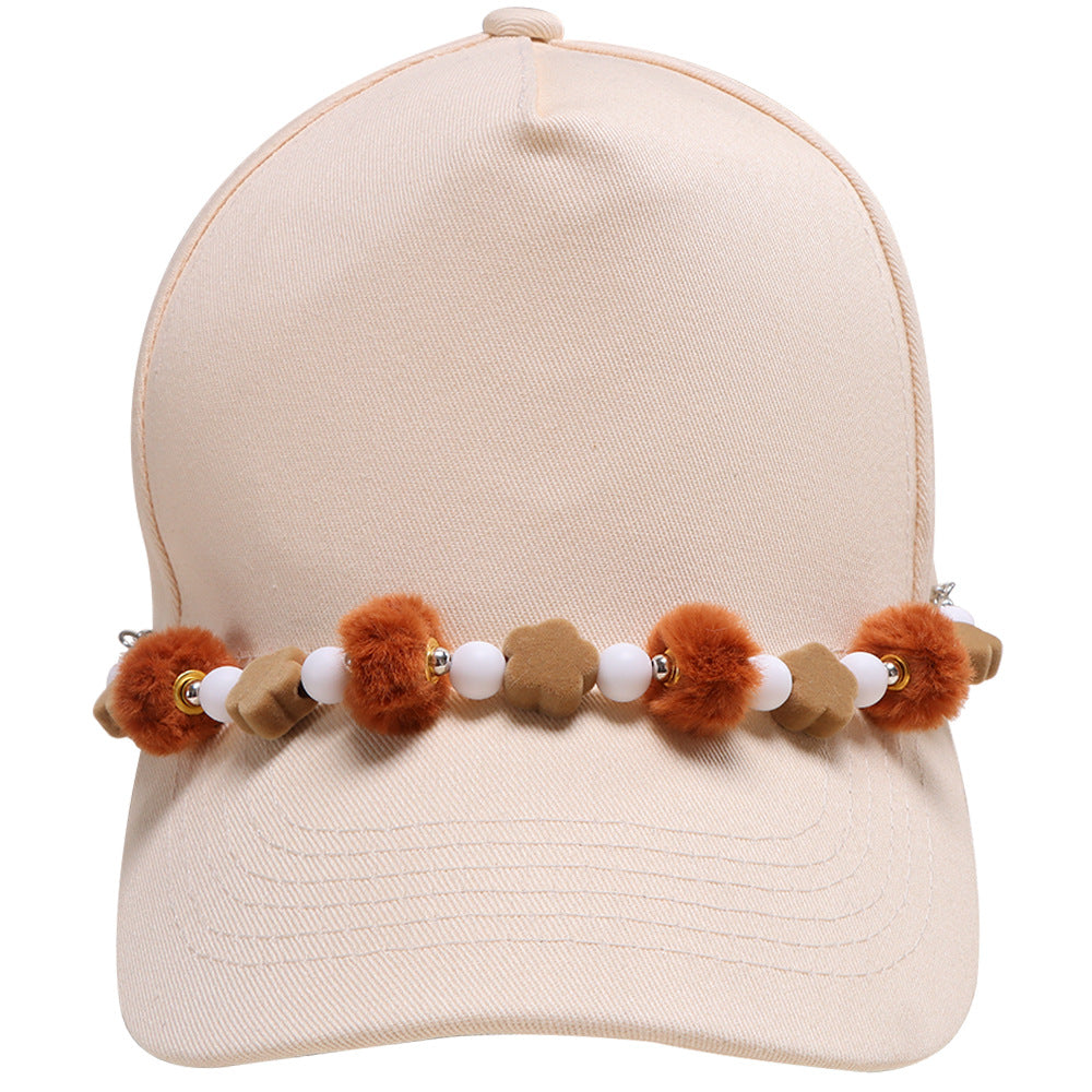Electroplated Single Ball Plastic Chain Hat Band With Lobster Trigger Clasp Closure, Red, Ideal For DIY Cap