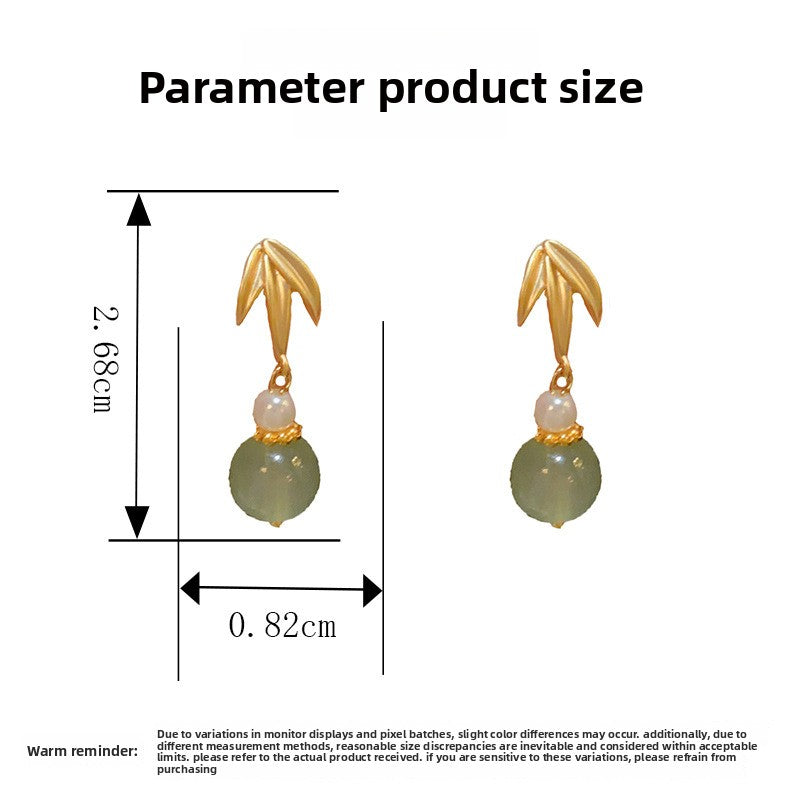 Leaves Drop Earrings For Women With Copper Ear Pins In Simple Style, Real Gold Plated