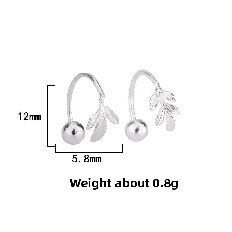 Asymmetrical Leaves Earrings For Women, Retro Style Stud Earrings Electroplated With Copper Material