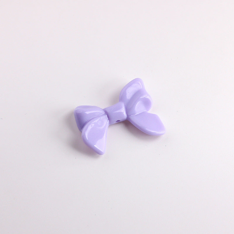 Acrylic Bow Tie With 2~2.9mm Hole Size For Jewelry Making Ribbons In Beige, Sweet Style Accessories