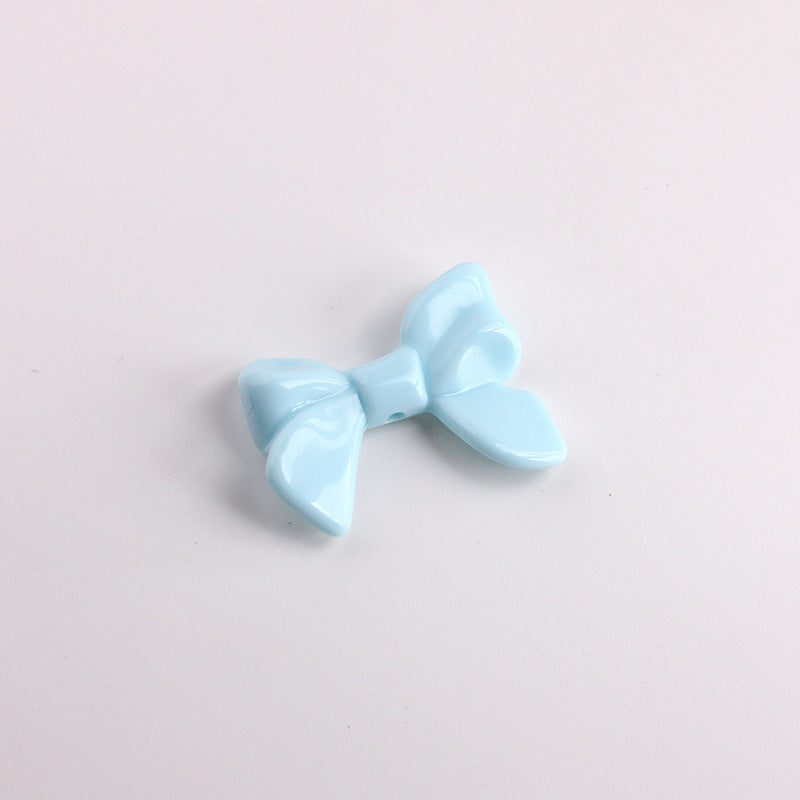 Acrylic Bow Tie With 2~2.9mm Hole Size For Jewelry Making Ribbons In Beige, Sweet Style Accessories