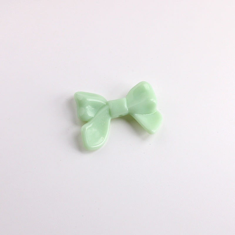 Acrylic Bow Tie With 2~2.9mm Hole Size For Jewelry Making Ribbons In Beige, Sweet Style Accessories
