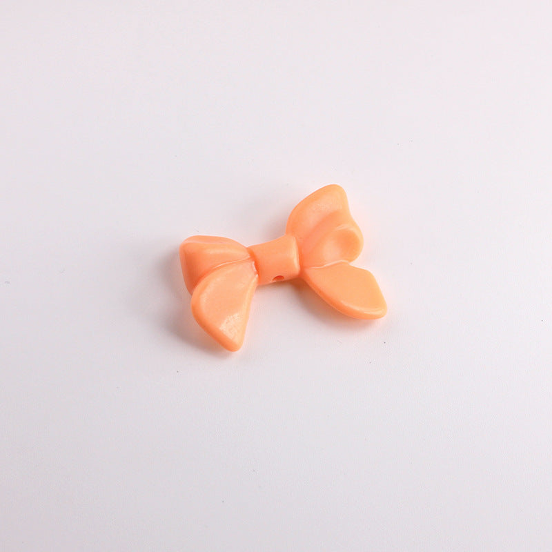 Acrylic Bow Tie With 2~2.9mm Hole Size For Jewelry Making Ribbons In Beige, Sweet Style Accessories