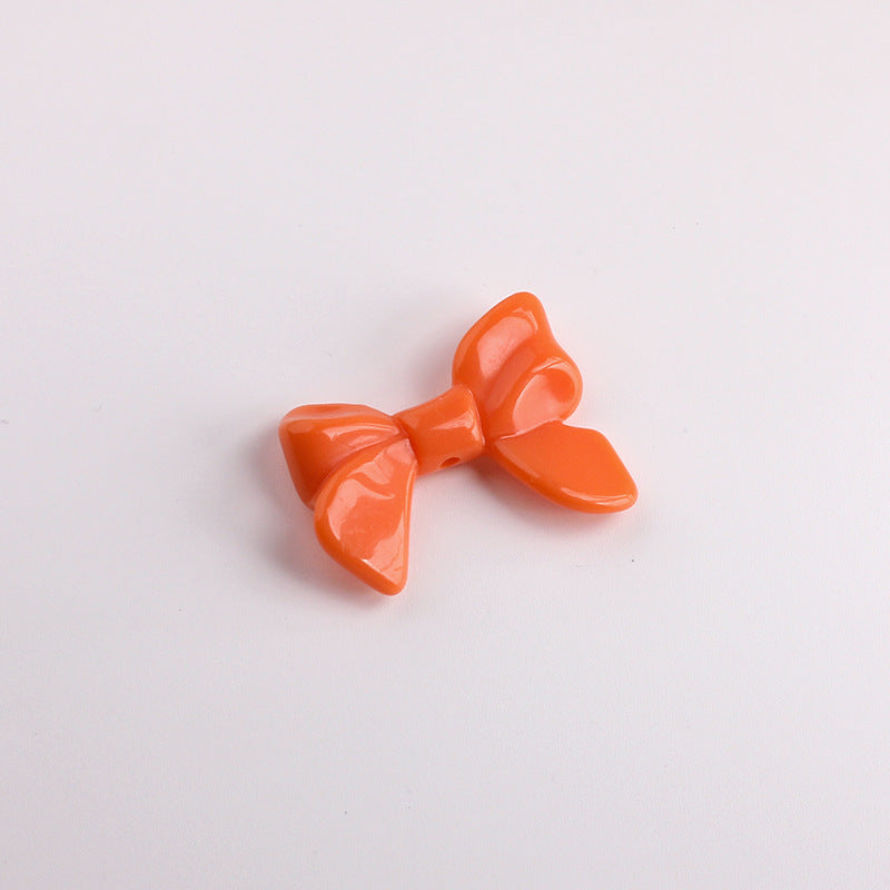 Acrylic Bow Tie With 2~2.9mm Hole Size For Jewelry Making Ribbons In Beige, Sweet Style Accessories