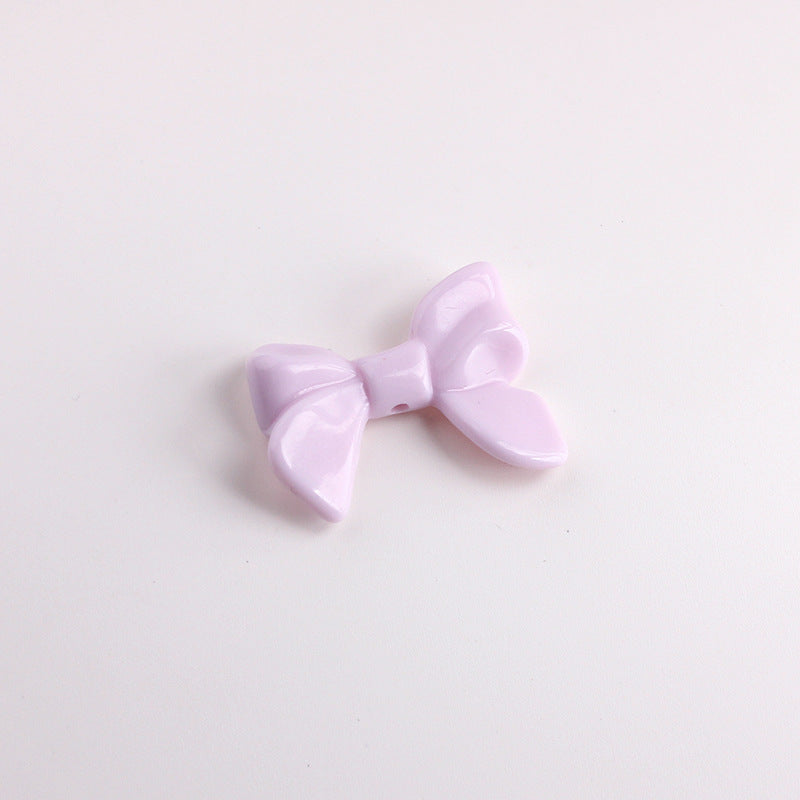 Acrylic Bow Tie With 2~2.9mm Hole Size For Jewelry Making Ribbons In Beige, Sweet Style Accessories
