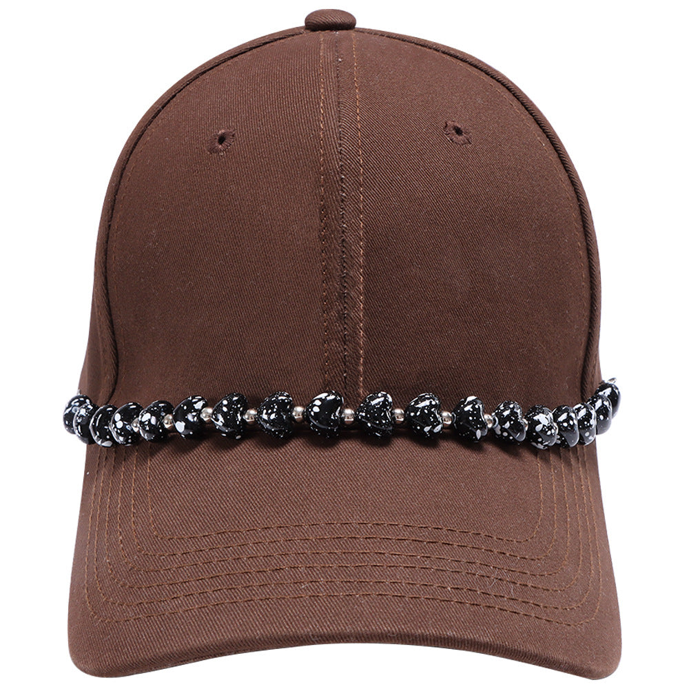 Heart Shape Acrylic Chain With Beaded Chain Hat Band Type Featuring Electroplated Craftsmanship In Multicolor For Jewelry Accessories