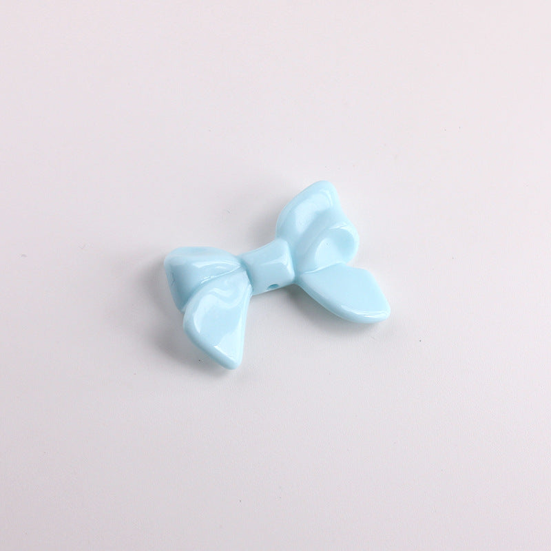Acrylic Bow Tie With 2~2.9mm Hole Size For Jewelry Making Ribbons In Beige, Sweet Style Accessories