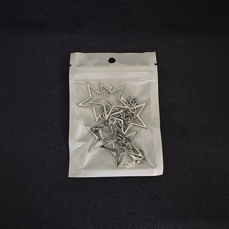 Electroplated Star Pendant Shoe Chain In Titanium Steel Featuring An Exaggerated Style