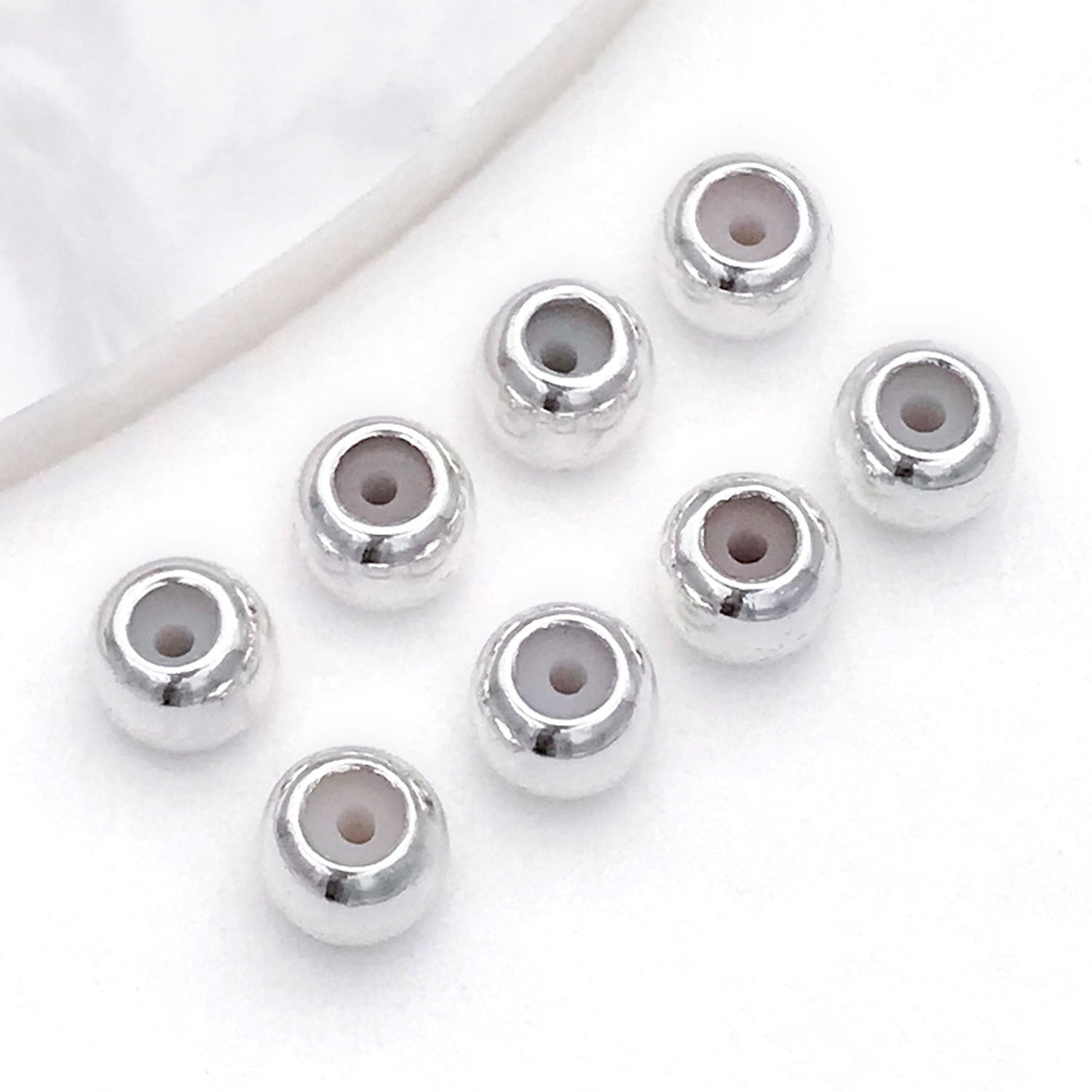 3mm Diameter Copper Crimp Bead With 18K Real Gold Plated Electroplated Finish, Hole Size 3~3.9mm, 1 PCS Package