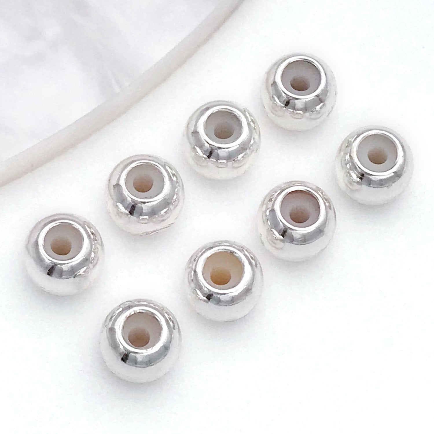 3mm Diameter Copper Crimp Bead With 18K Real Gold Plated Electroplated Finish, Hole Size 3~3.9mm, 1 PCS Package