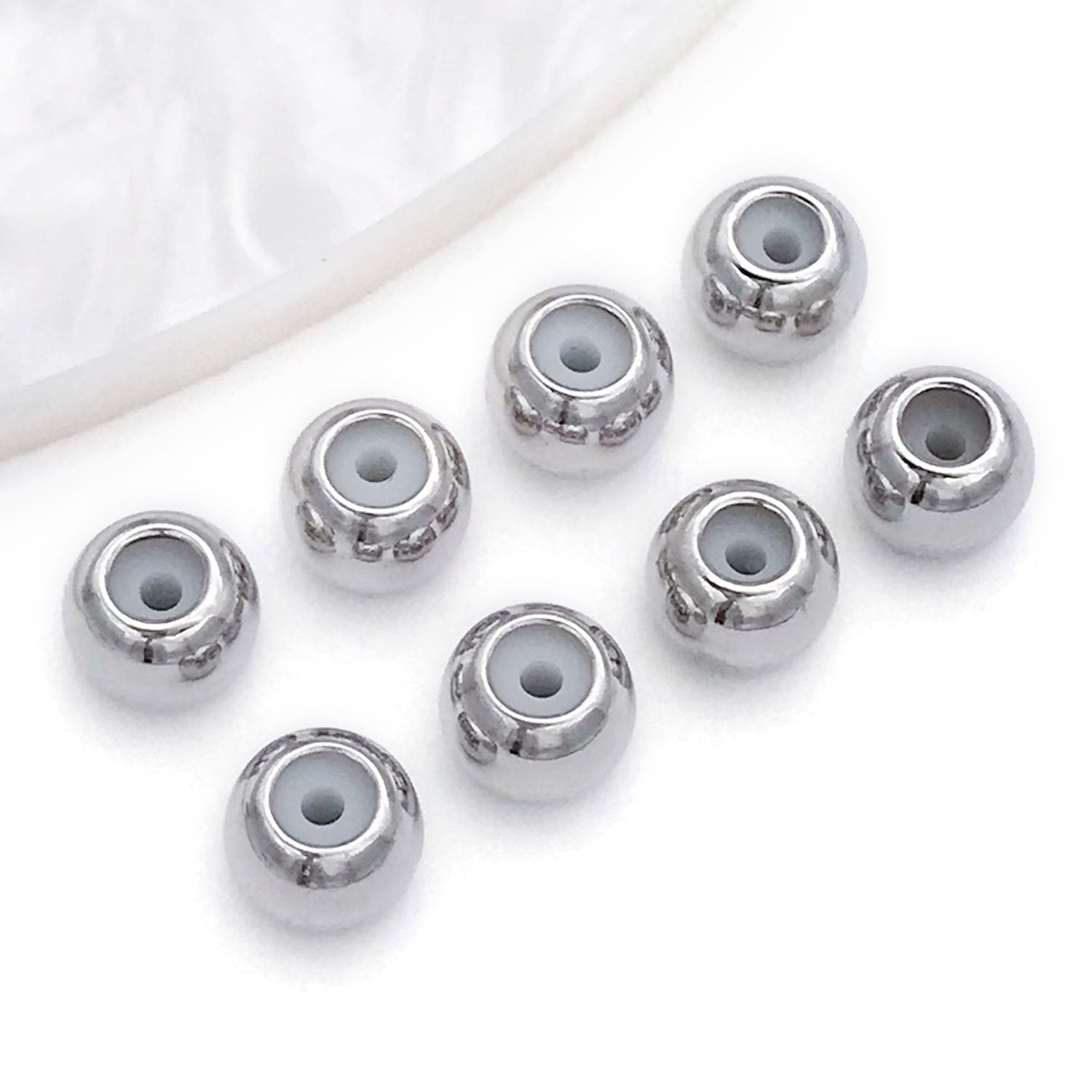 3mm Diameter Copper Crimp Bead With 18K Real Gold Plated Electroplated Finish, Hole Size 3~3.9mm, 1 PCS Package