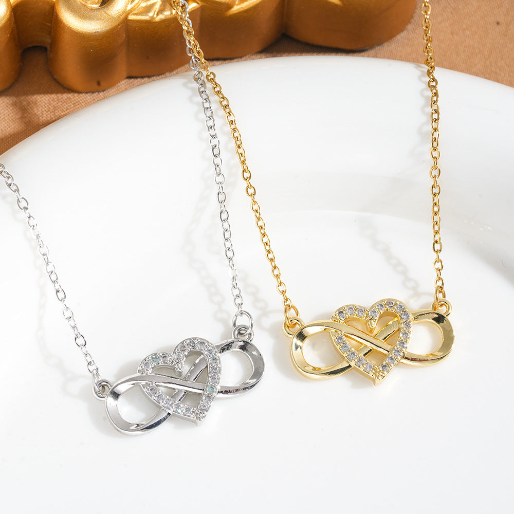 Heart Shape Pendant Necklace For Women With Zircon Inlay, 18K Real Gold Plated Copper, PVD Coated, Featuring Cable Chain
