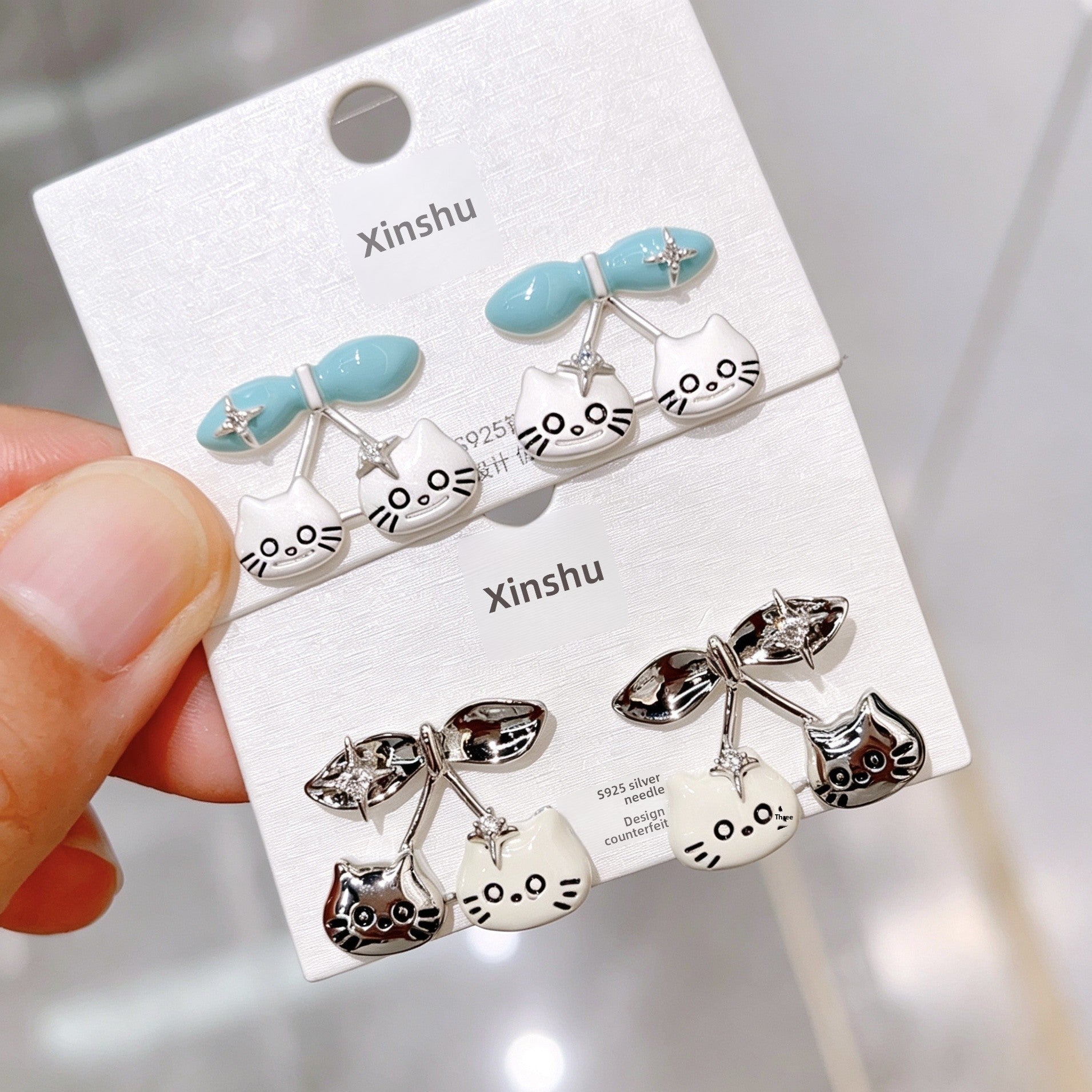 Cherry Earrings For Women Featuring 925 Sterling Silver Posts In Cute Style With Copper Material In Silver Color
