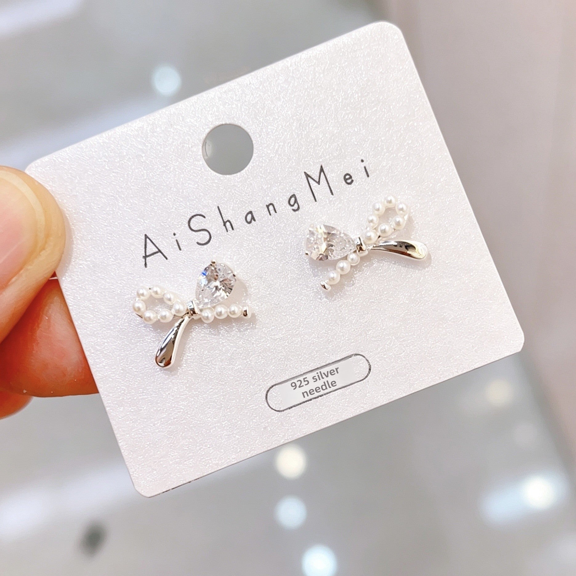 Bow Tie Stud Earrings For Women In New Style With 925 Sterling Silver Posts And Real Gold Plated Copper Featuring Seed Bead Inlay