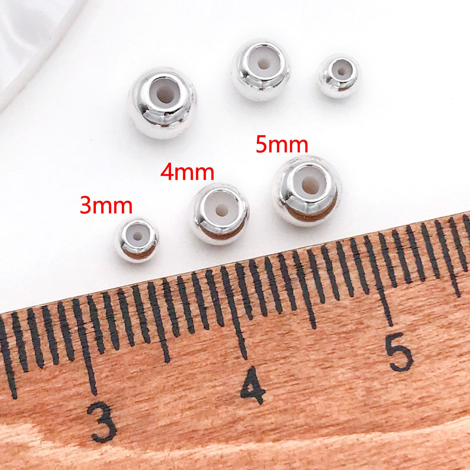 3mm Diameter Copper Crimp Bead With 18K Real Gold Plated Electroplated Finish, Hole Size 3~3.9mm, 1 PCS Package