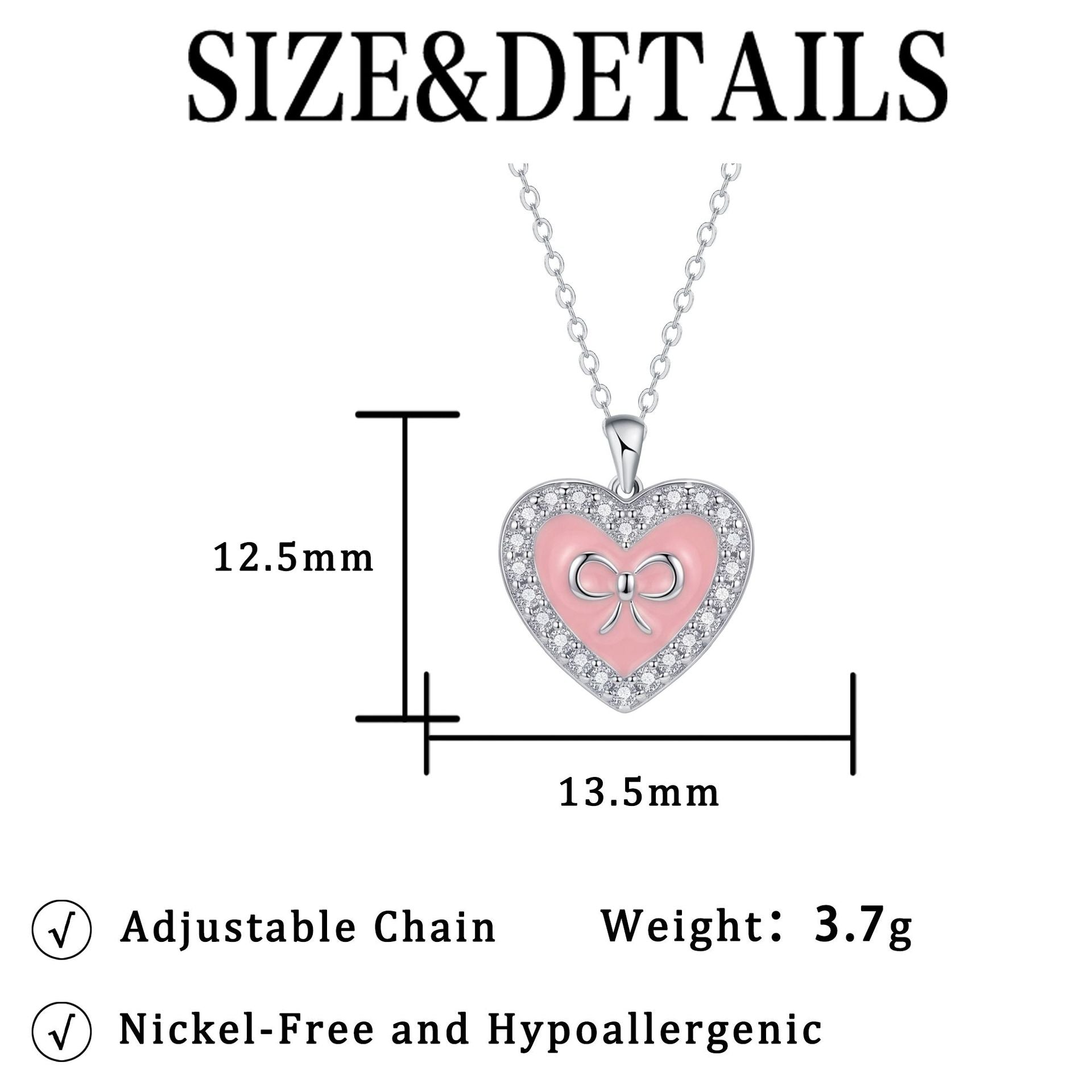Sweet Heart Shape Necklace For Women In Green Copper With Zircon Inlay And Cable Chain
