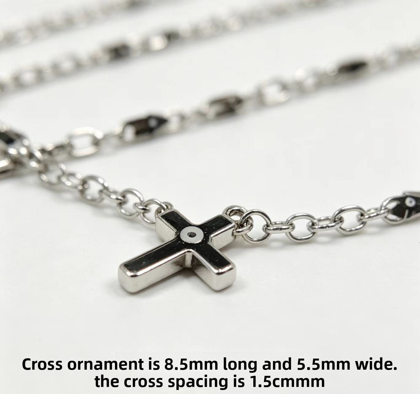 Gold Enamel Cross Copper Chain Featuring Handmade Chain Style For Jewelry Accessories