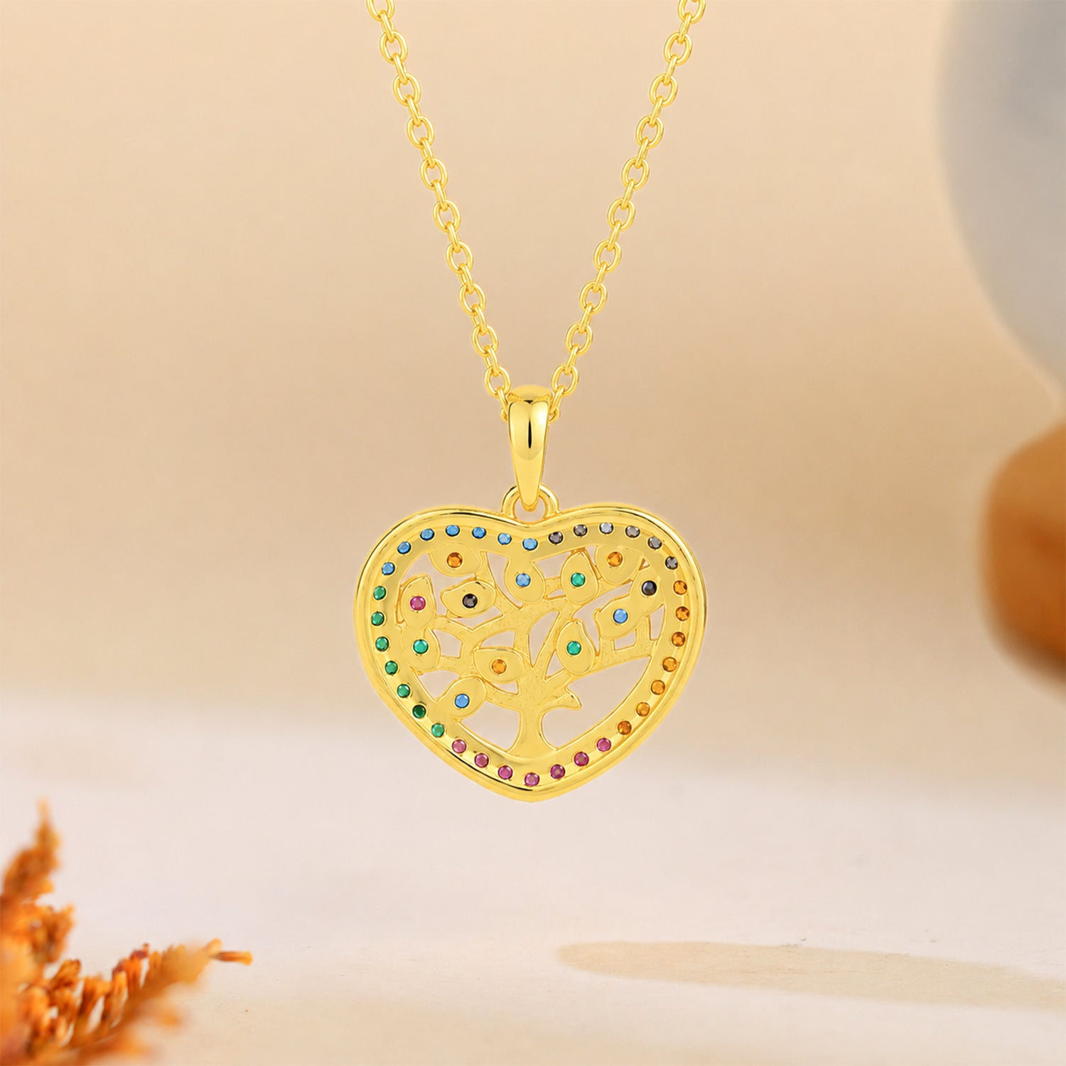 Heart Shape Necklace For Women With Copper Pendant Featuring 18K Real Gold Plating And Zircon Inlay On A Cable Chain