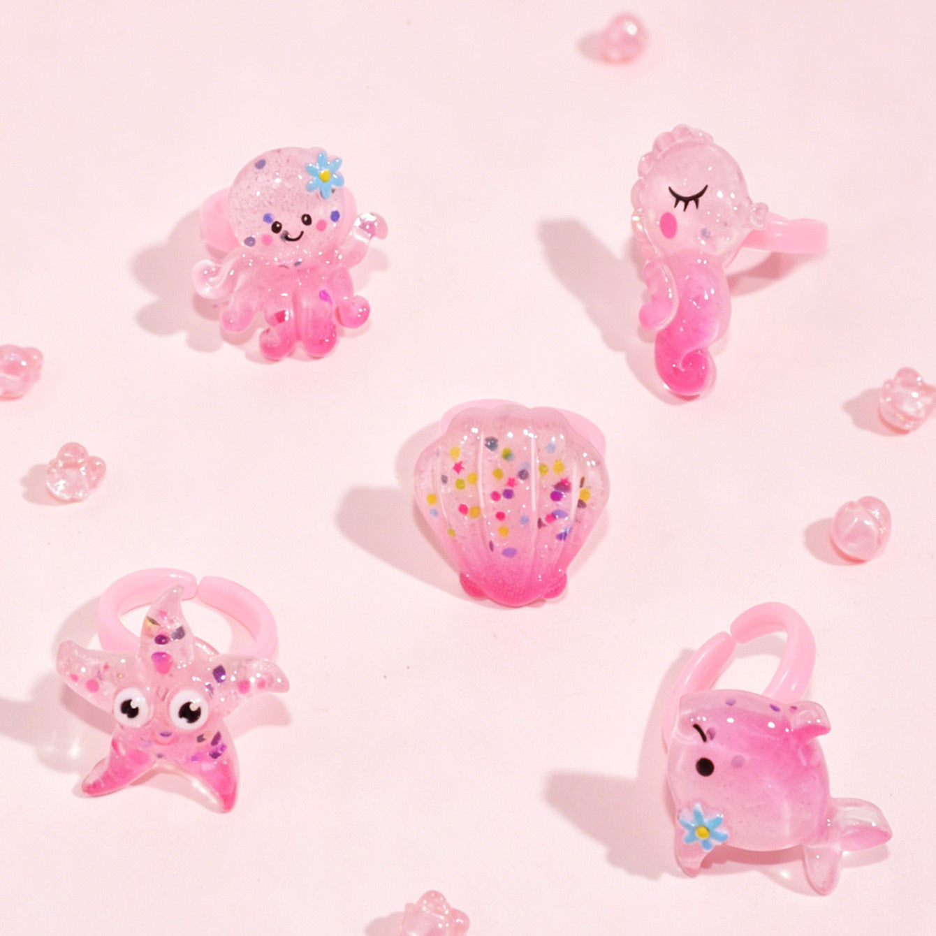 Handmade Ombre Resin Starfish Ring For Kids Featuring Cute Style