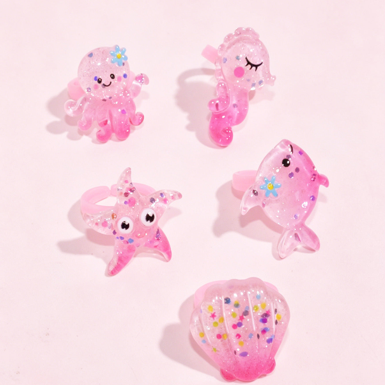 Handmade Ombre Resin Starfish Ring For Kids Featuring Cute Style