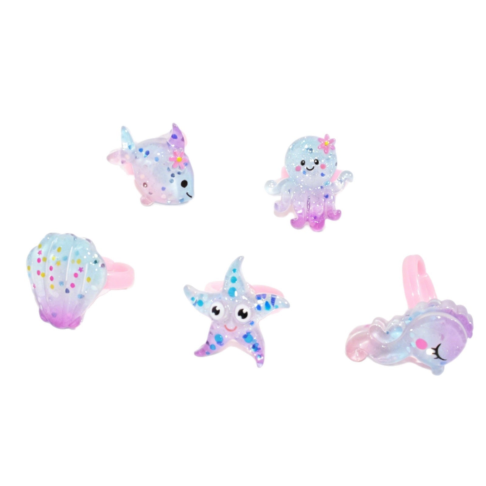 Handmade Ombre Resin Starfish Ring For Kids Featuring Cute Style