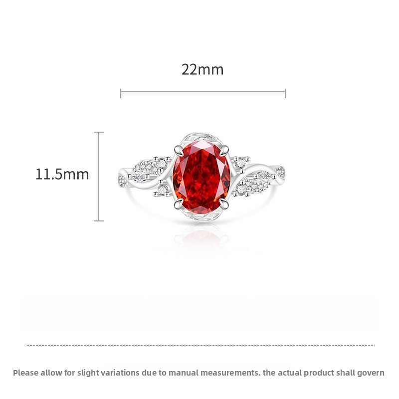 Faceted Leaf Ring For Women In Copper With Real Gold Plated Finish, Featuring A Stunning Red Color