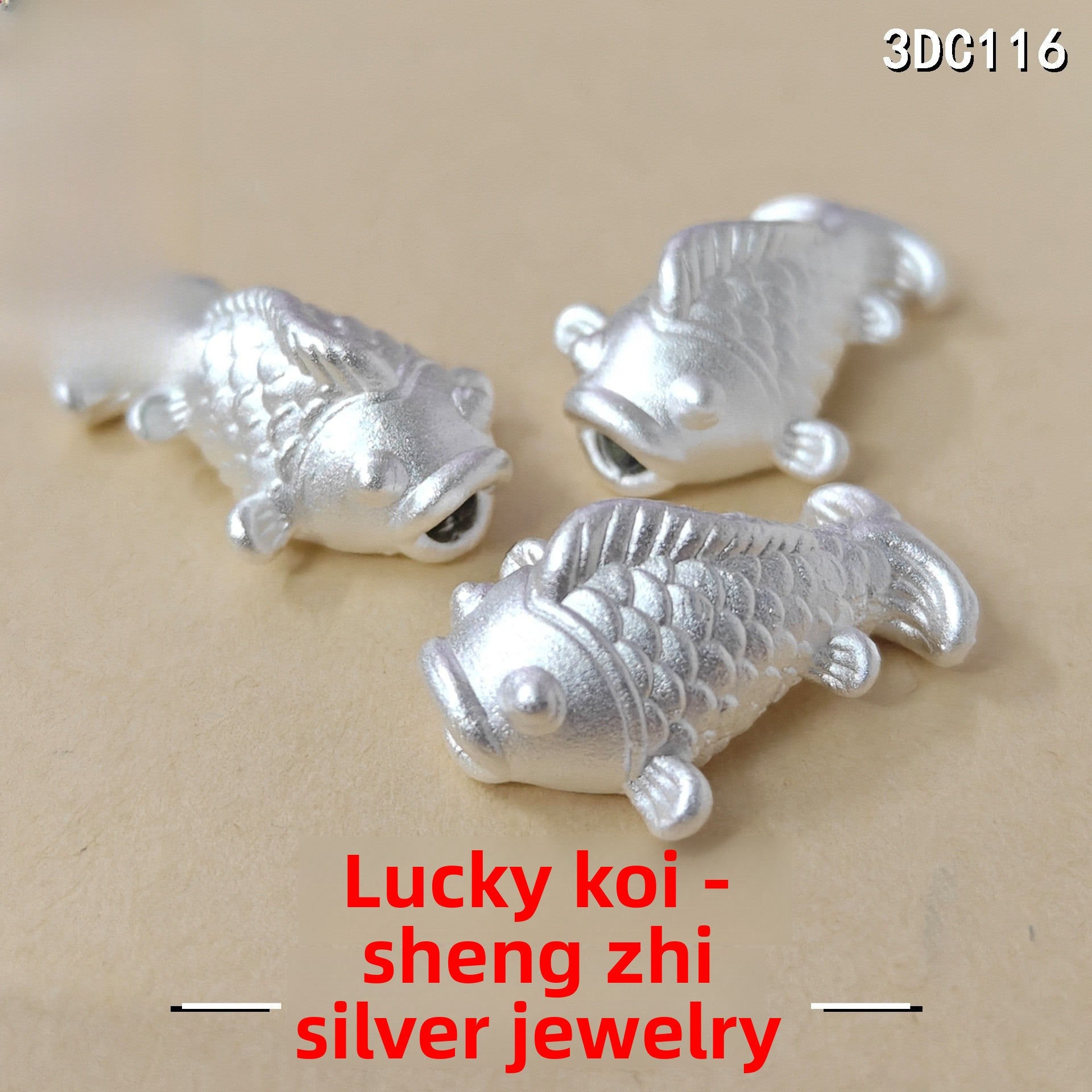 Carp Pendant In S999 Silver With Braid Craft, 1 Piece, Silver Color Featuring Chinoiserie Style Jewelry Accessory