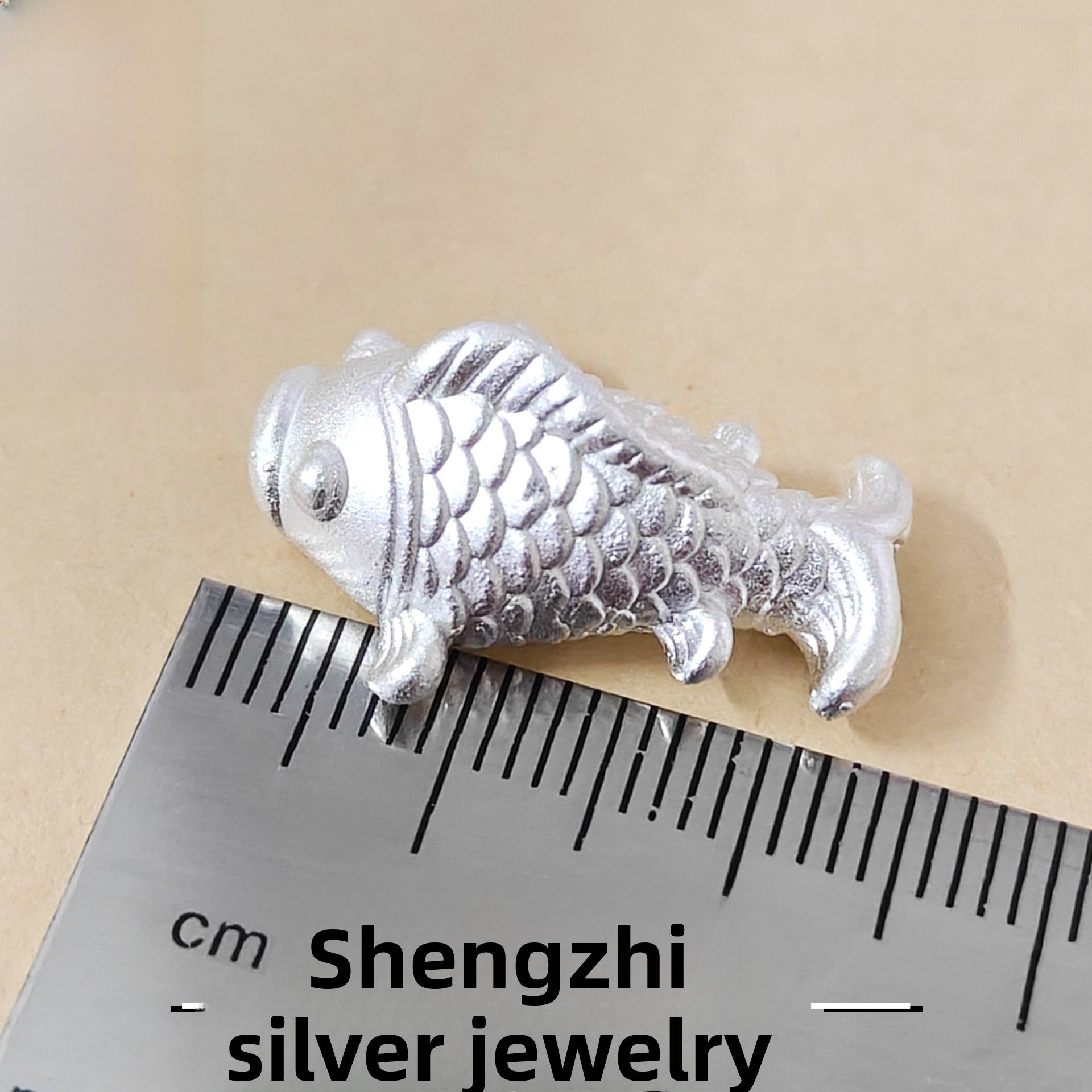 Carp Pendant In S999 Silver With Braid Craft, 1 Piece, Silver Color Featuring Chinoiserie Style Jewelry Accessory