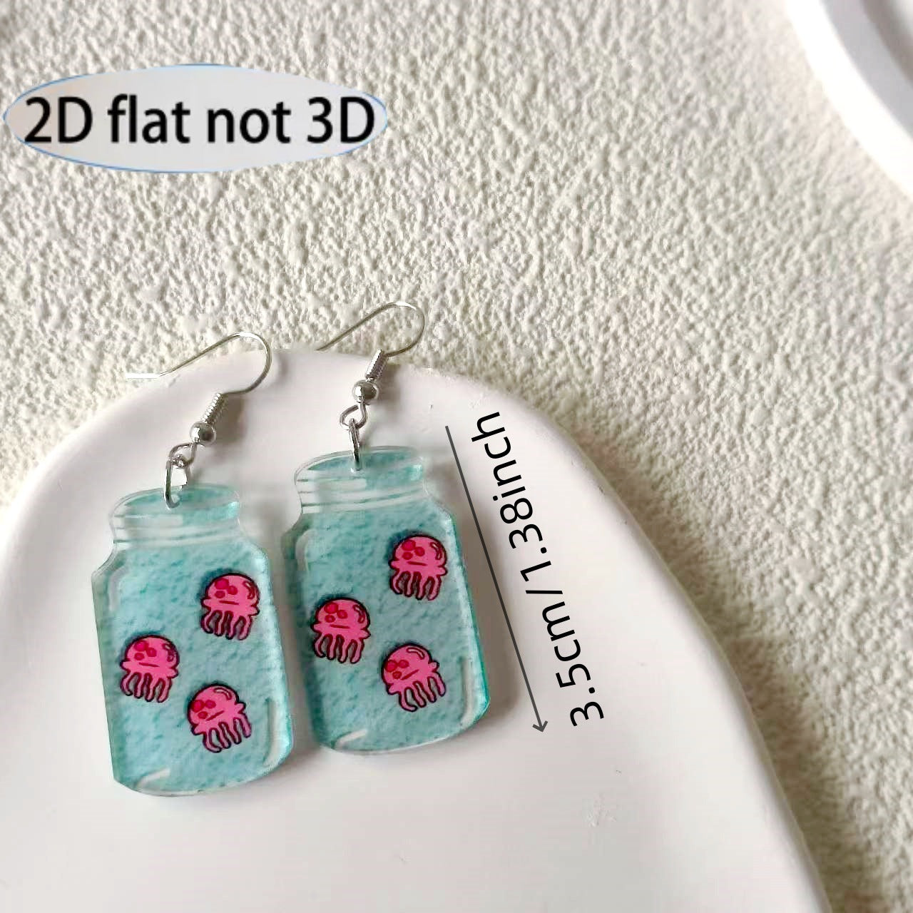 Cute Blue Acrylic Bottle Earrings For Women With Zinc Alloy Ear Pins