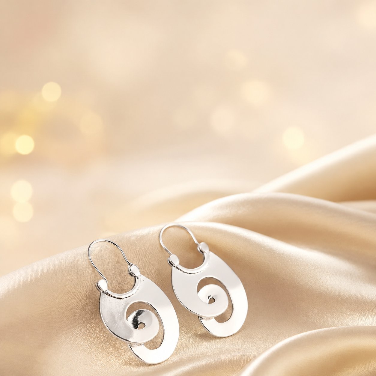Bohemian Hammered Silver Alloy Earrings For Women Featuring Unique Symbol Design