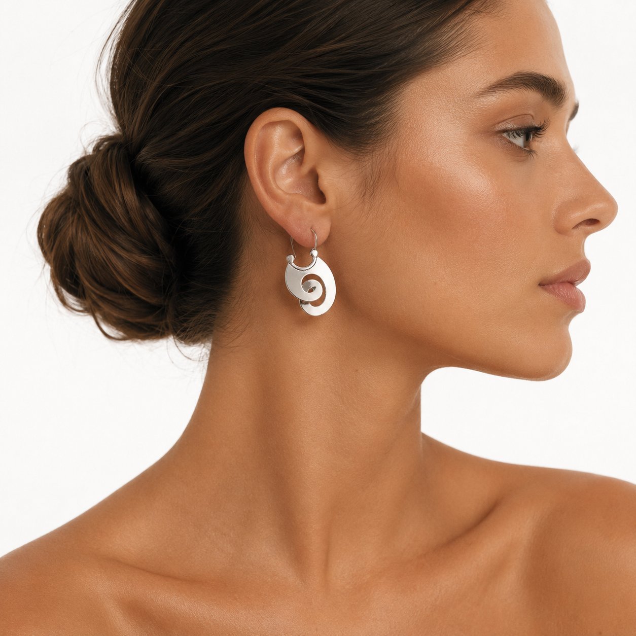 Bohemian Hammered Silver Alloy Earrings For Women Featuring Unique Symbol Design