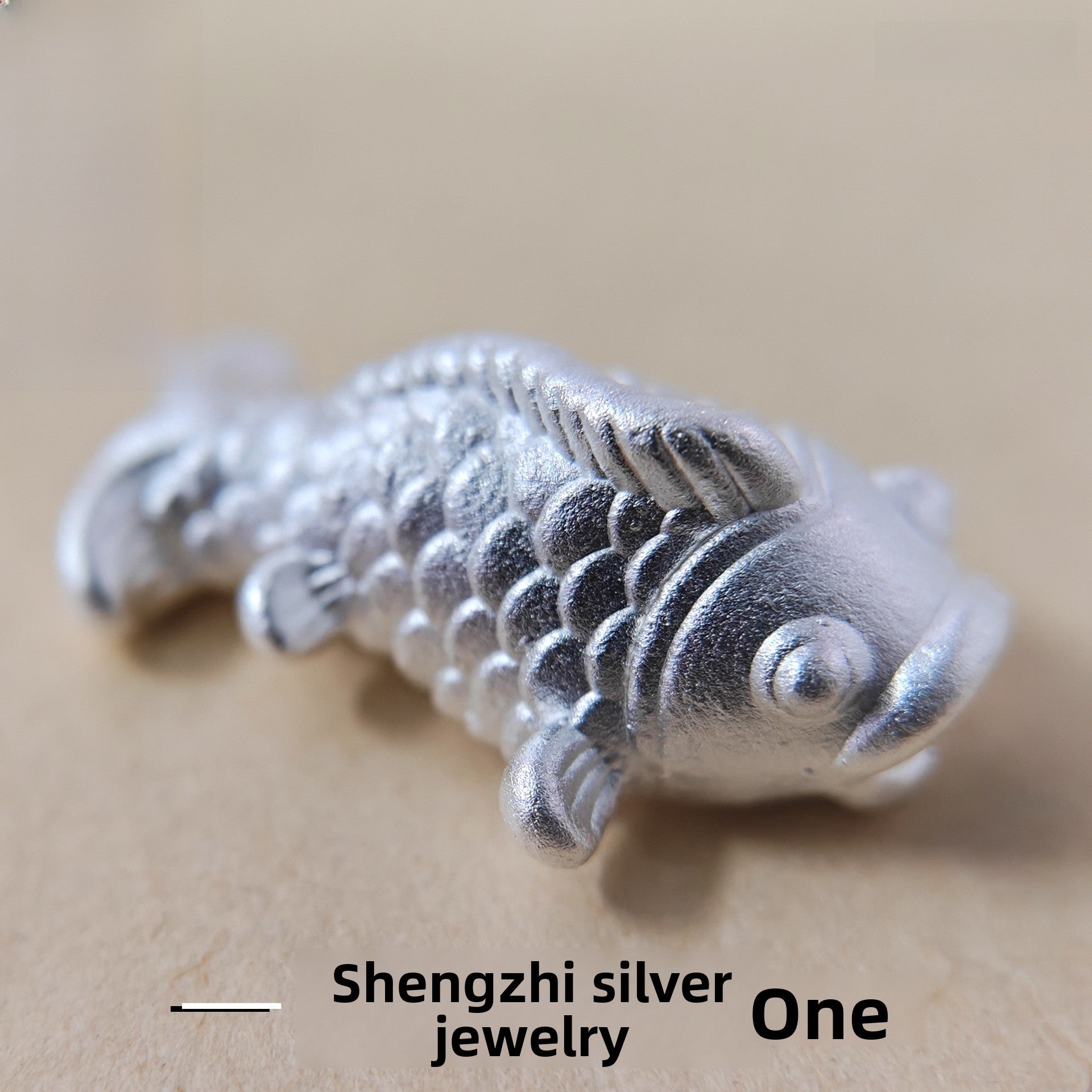 Carp Pendant In S999 Silver With Braid Craft, 1 Piece, Silver Color Featuring Chinoiserie Style Jewelry Accessory