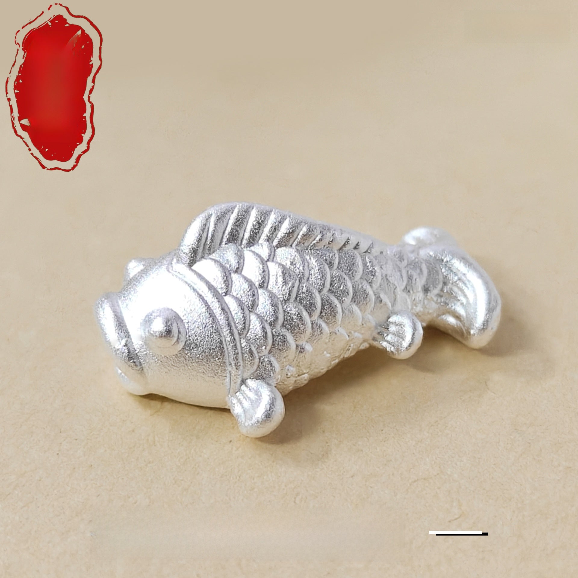 Carp Pendant In S999 Silver With Braid Craft, 1 Piece, Silver Color Featuring Chinoiserie Style Jewelry Accessory