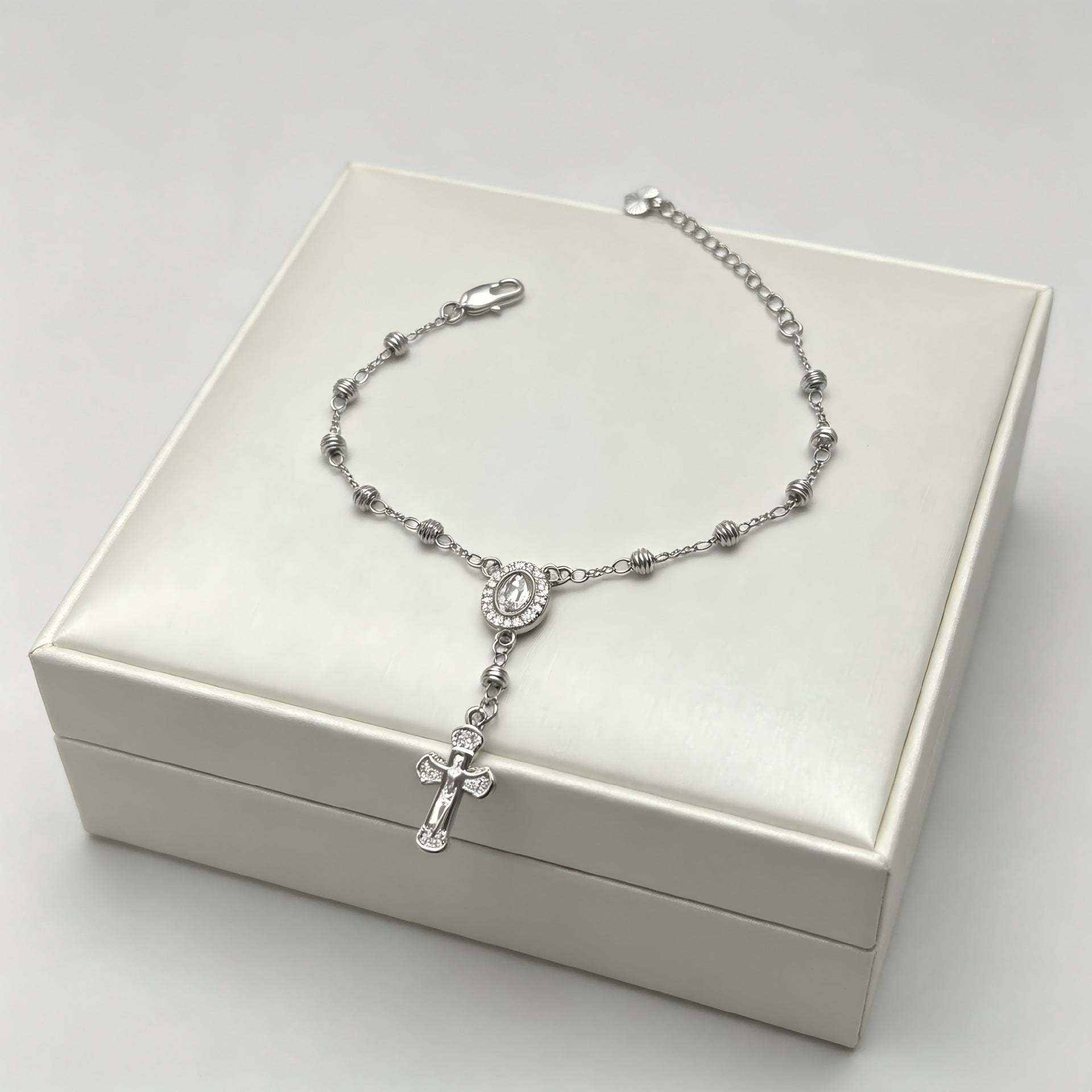 Cross Bracelet For Women With Copper Slider Chain And Copper Pendant, Electroplated Gold Plating Process