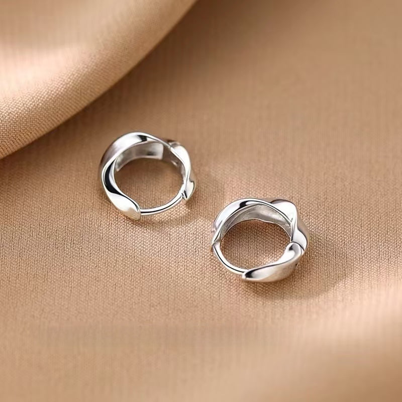 Infinity Earrings For Women In Silver Featuring Copper Ear Pins
