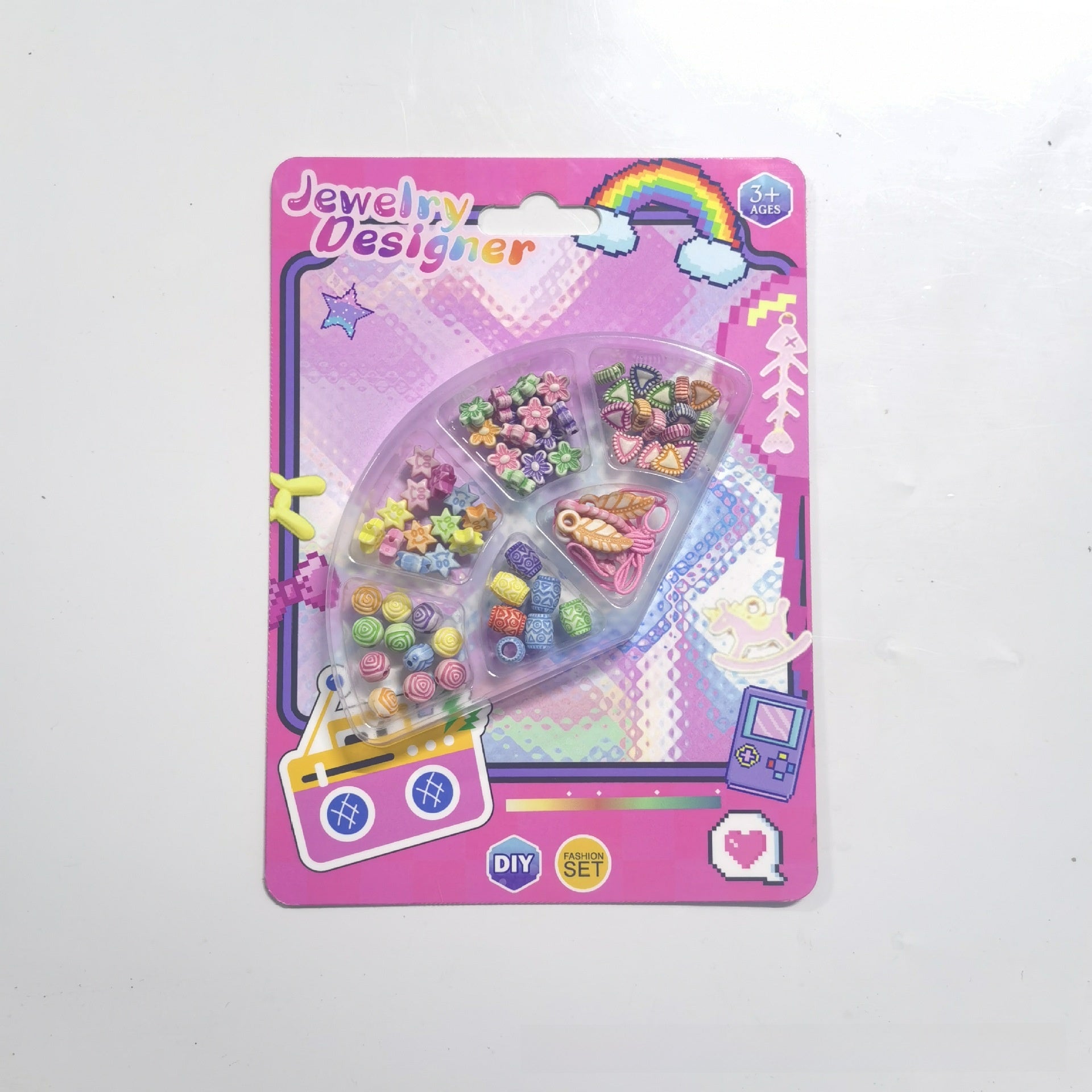 Learning Toys Camera For Toddler Girls, Handmade Plastic Bead And Threading Set, 1 Set