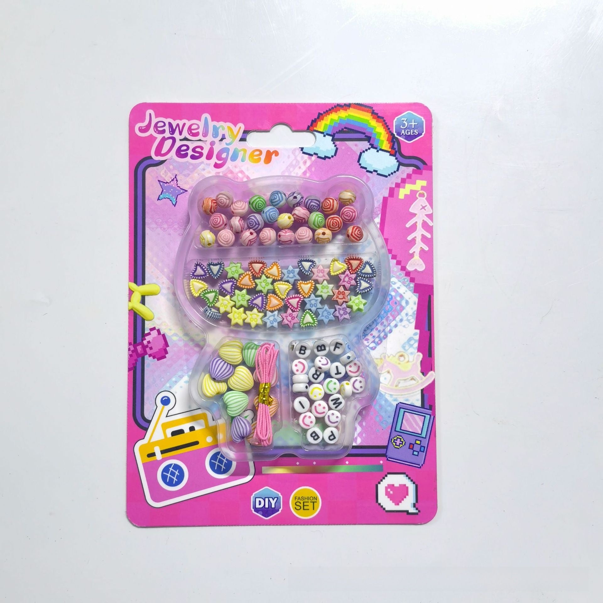 Learning Toys Camera For Toddler Girls, Handmade Plastic Bead And Threading Set, 1 Set