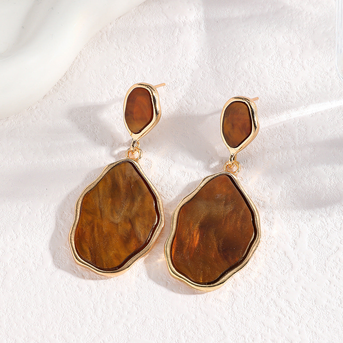 Geometric Earrings For Women In Grey Zinc Alloy Featuring Electroplated Finish With 304 Stainless Steel Ear Pins