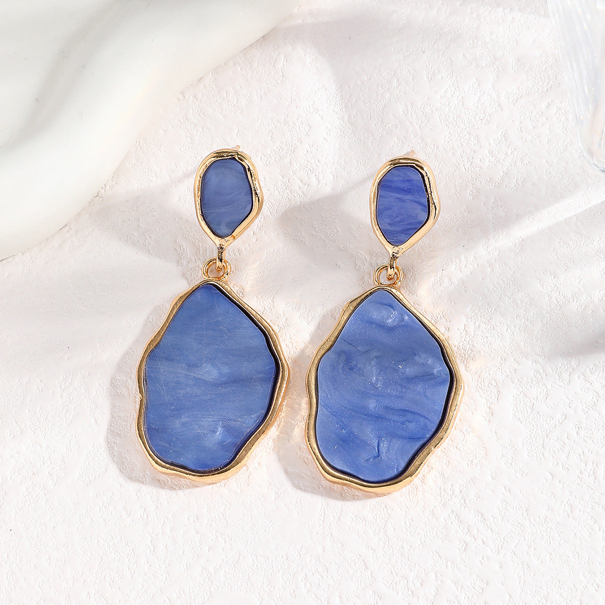 Geometric Earrings For Women In Grey Zinc Alloy Featuring Electroplated Finish With 304 Stainless Steel Ear Pins