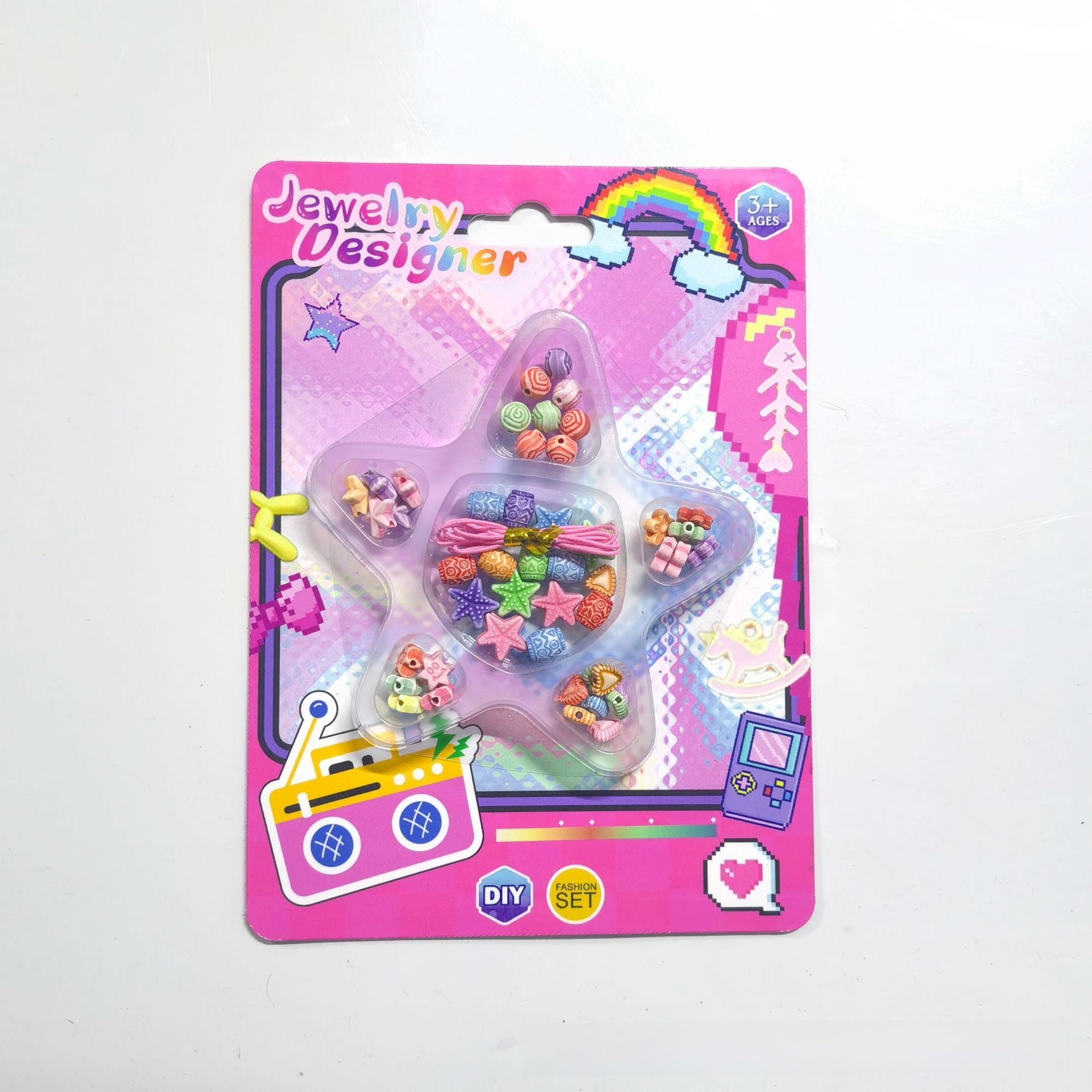 Learning Toys Camera For Toddler Girls, Handmade Plastic Bead And Threading Set, 1 Set