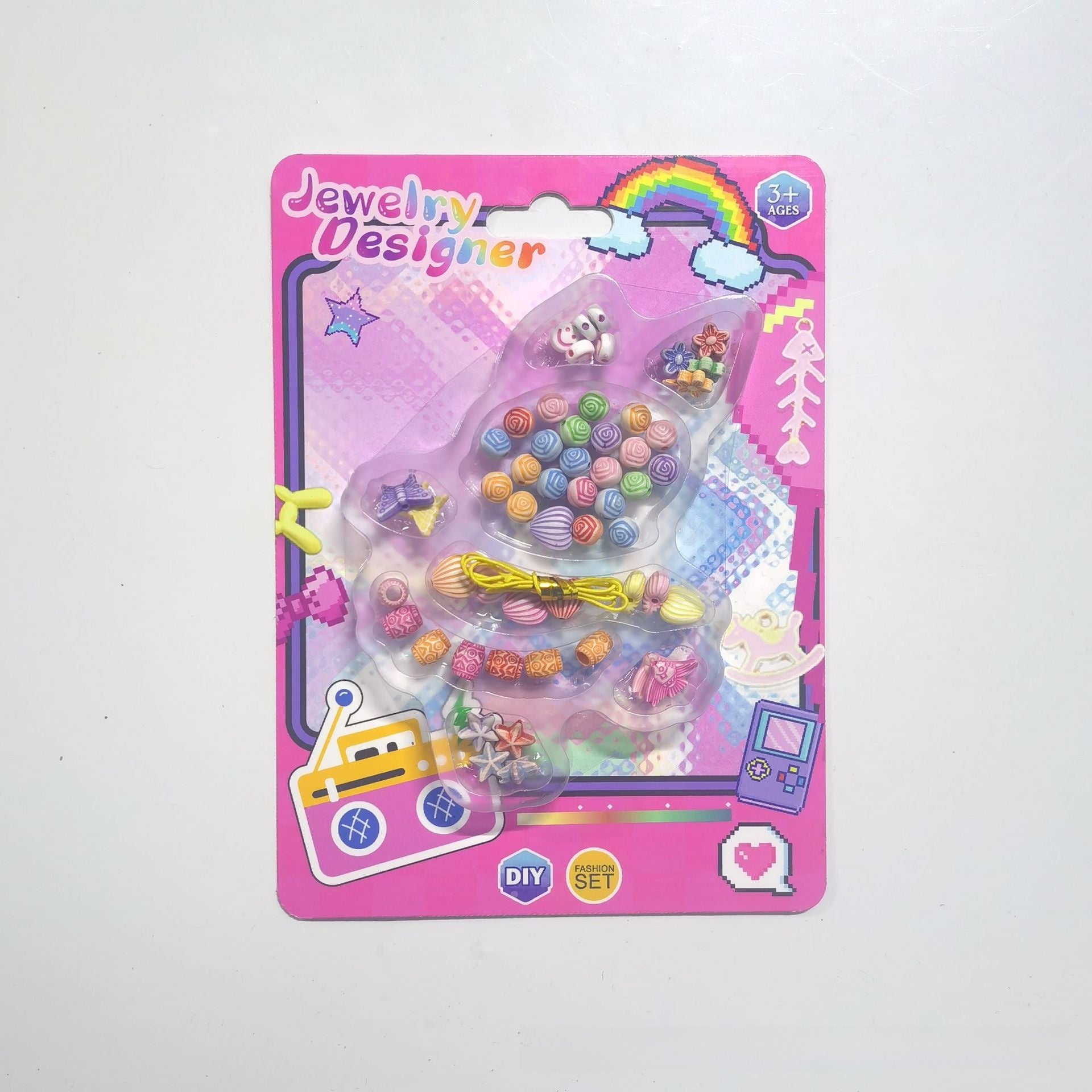 Learning Toys Camera For Toddler Girls, Handmade Plastic Bead And Threading Set, 1 Set