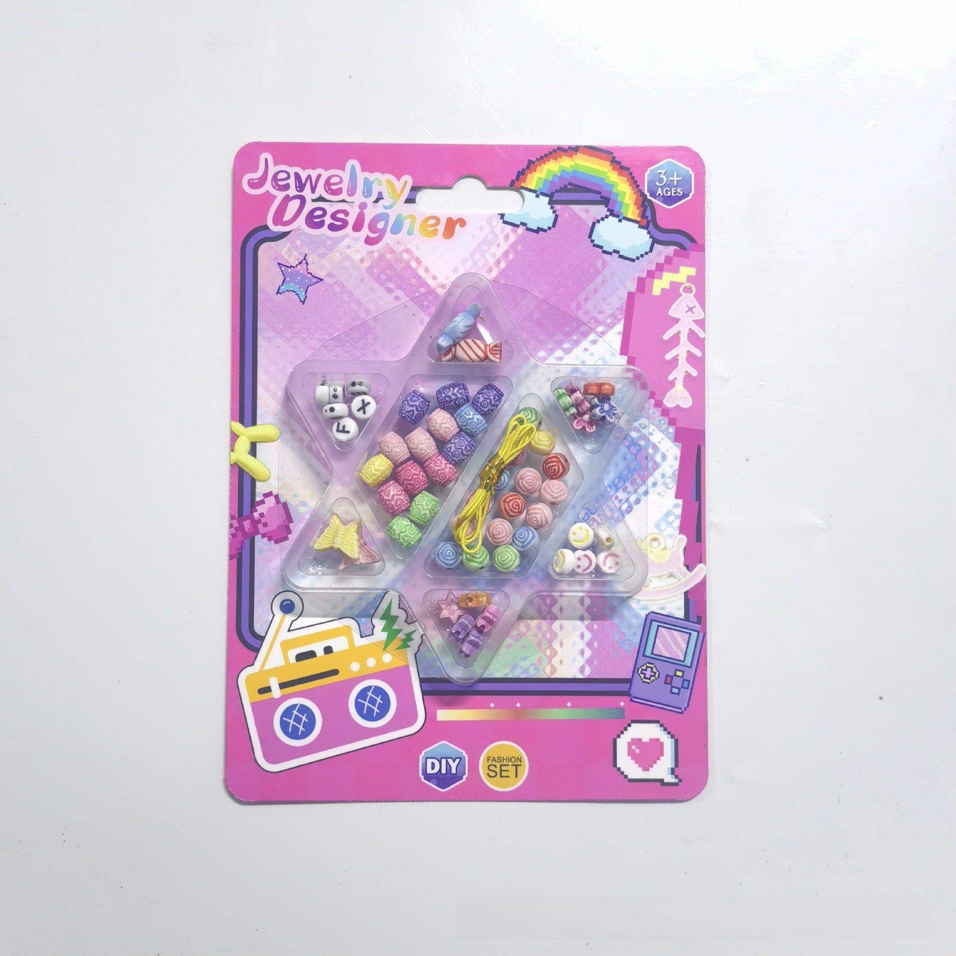 Learning Toys Camera For Toddler Girls, Handmade Plastic Bead And Threading Set, 1 Set