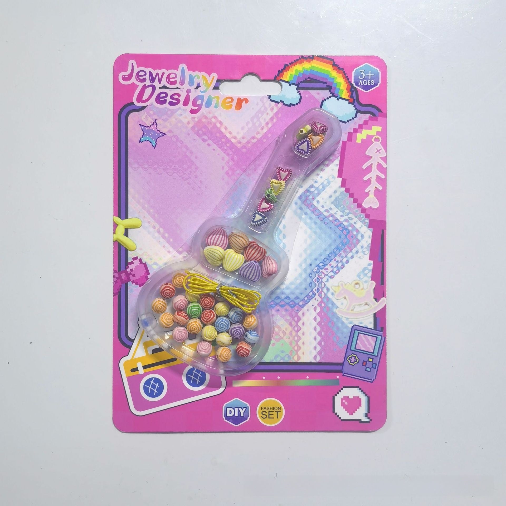 Learning Toys Camera For Toddler Girls, Handmade Plastic Bead And Threading Set, 1 Set