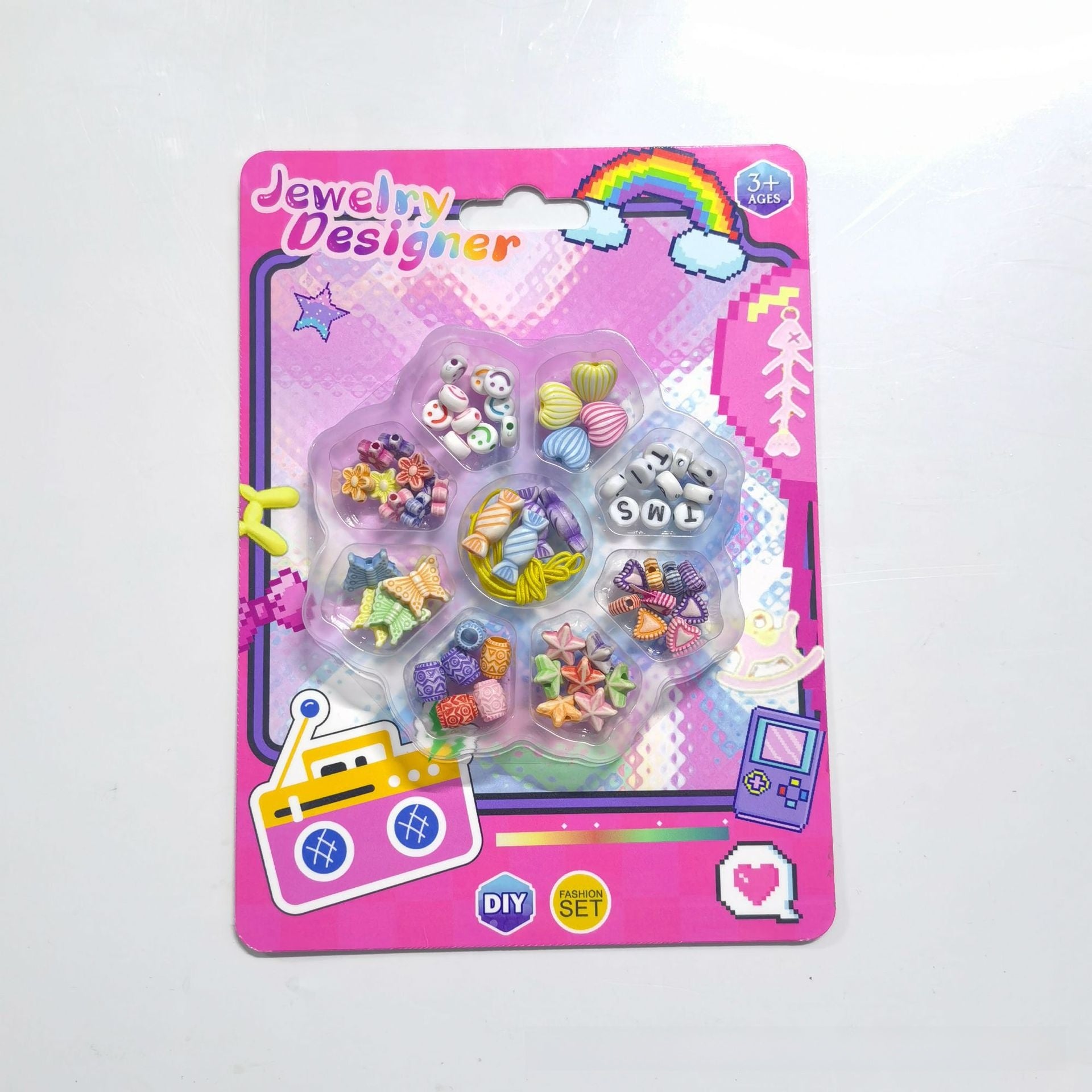 Learning Toys Camera For Toddler Girls, Handmade Plastic Bead And Threading Set, 1 Set