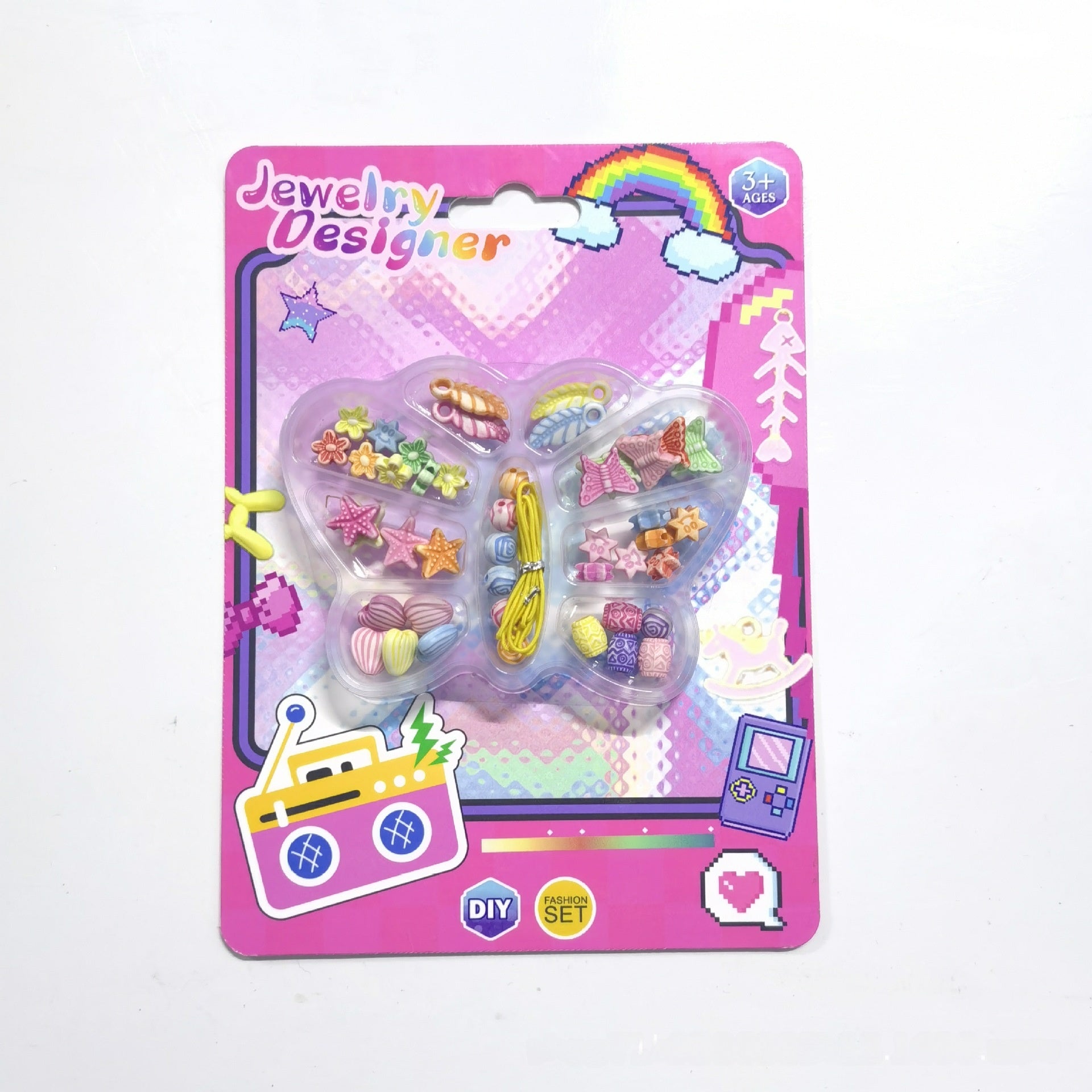 Learning Toys Camera For Toddler Girls, Handmade Plastic Bead And Threading Set, 1 Set