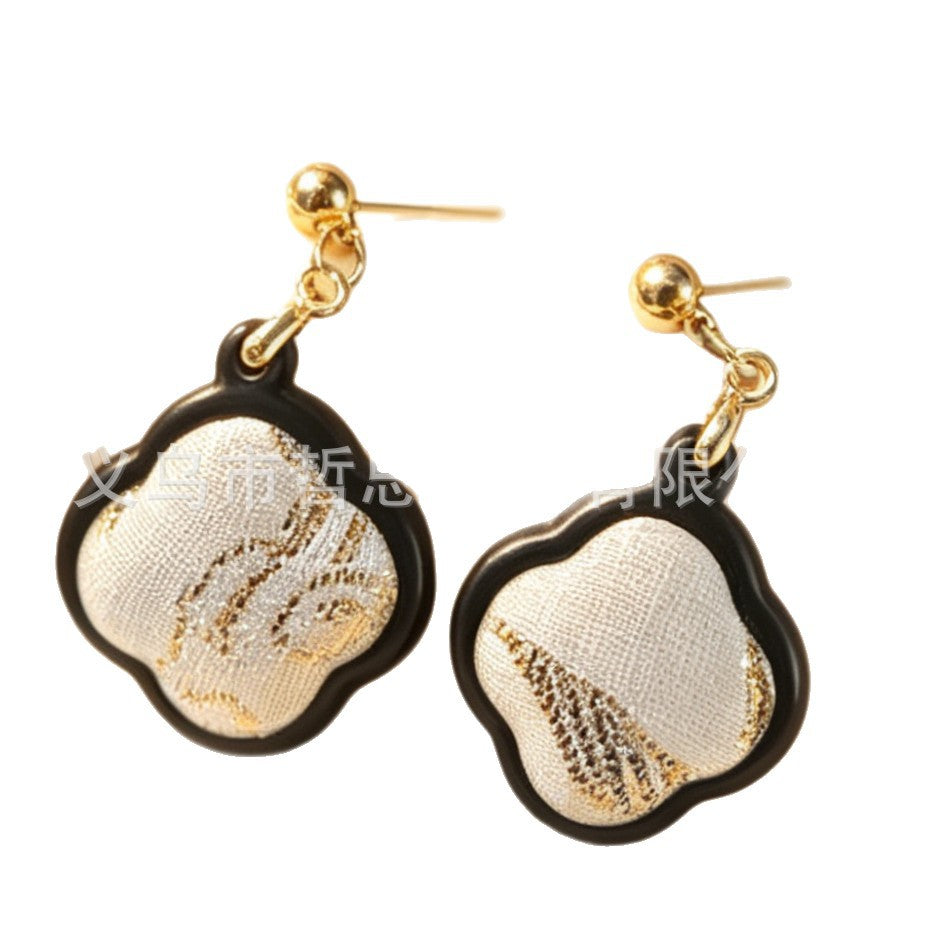 Handmade Geometric Wooden Earrings For Women With Zinc Alloy Ear Pins In Novelty Style