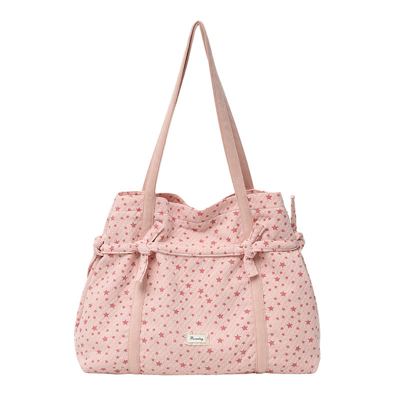 Ditsy Floral Canvas Dumpling Shape Shoulder Bag For Women With Single Shoulder Strap Featuring Flower Design